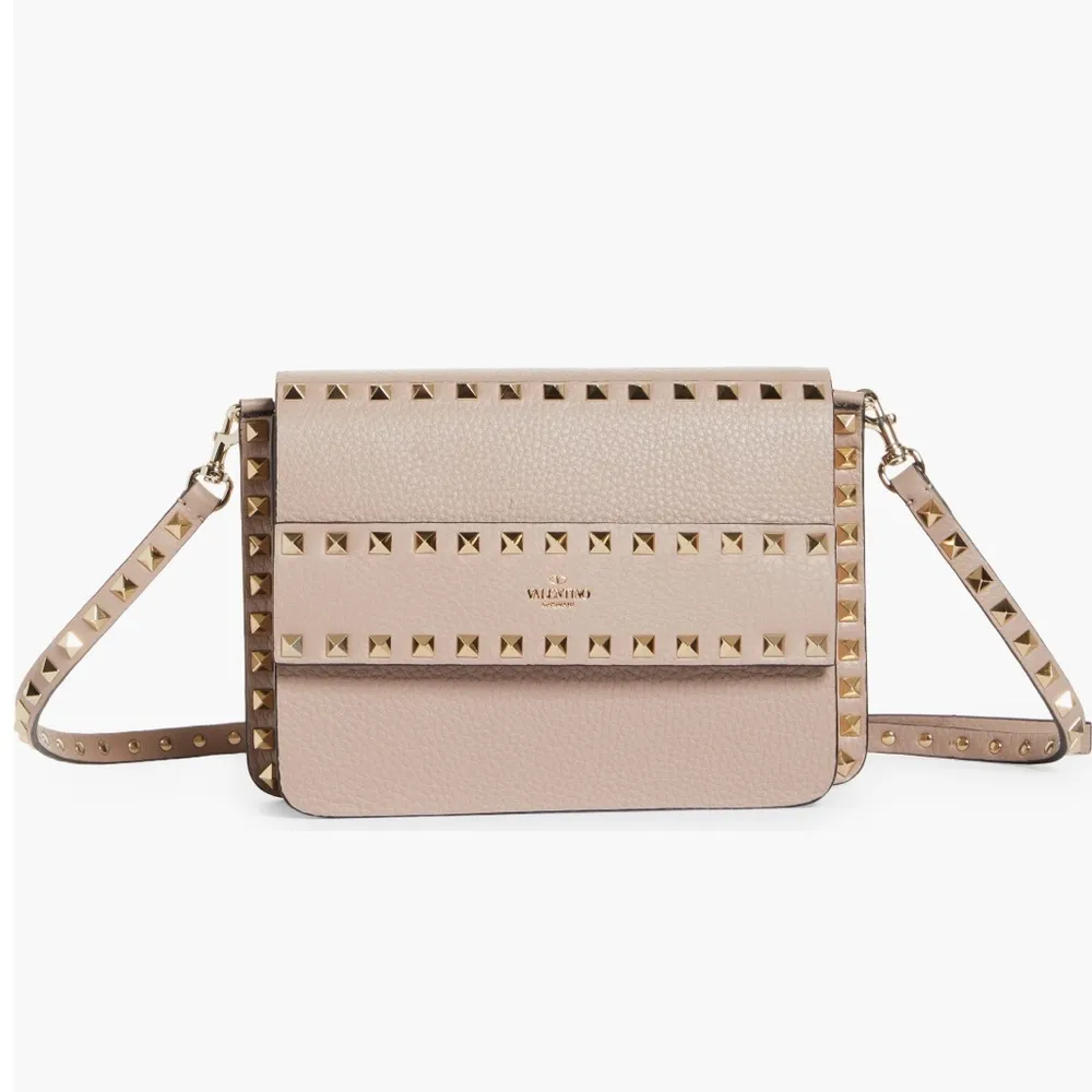 Valentino Garavani Rockstud Leather Crossbody Mauve Pink EXCELLENT Retail $1,950 - Image 16