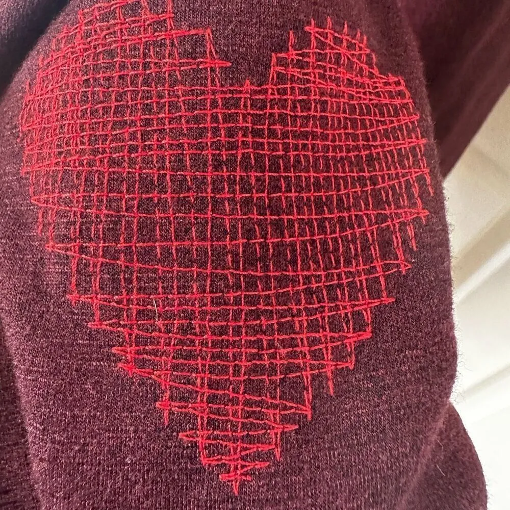 Sundry burgundy Je’Taime embroidered sweater - Image 7