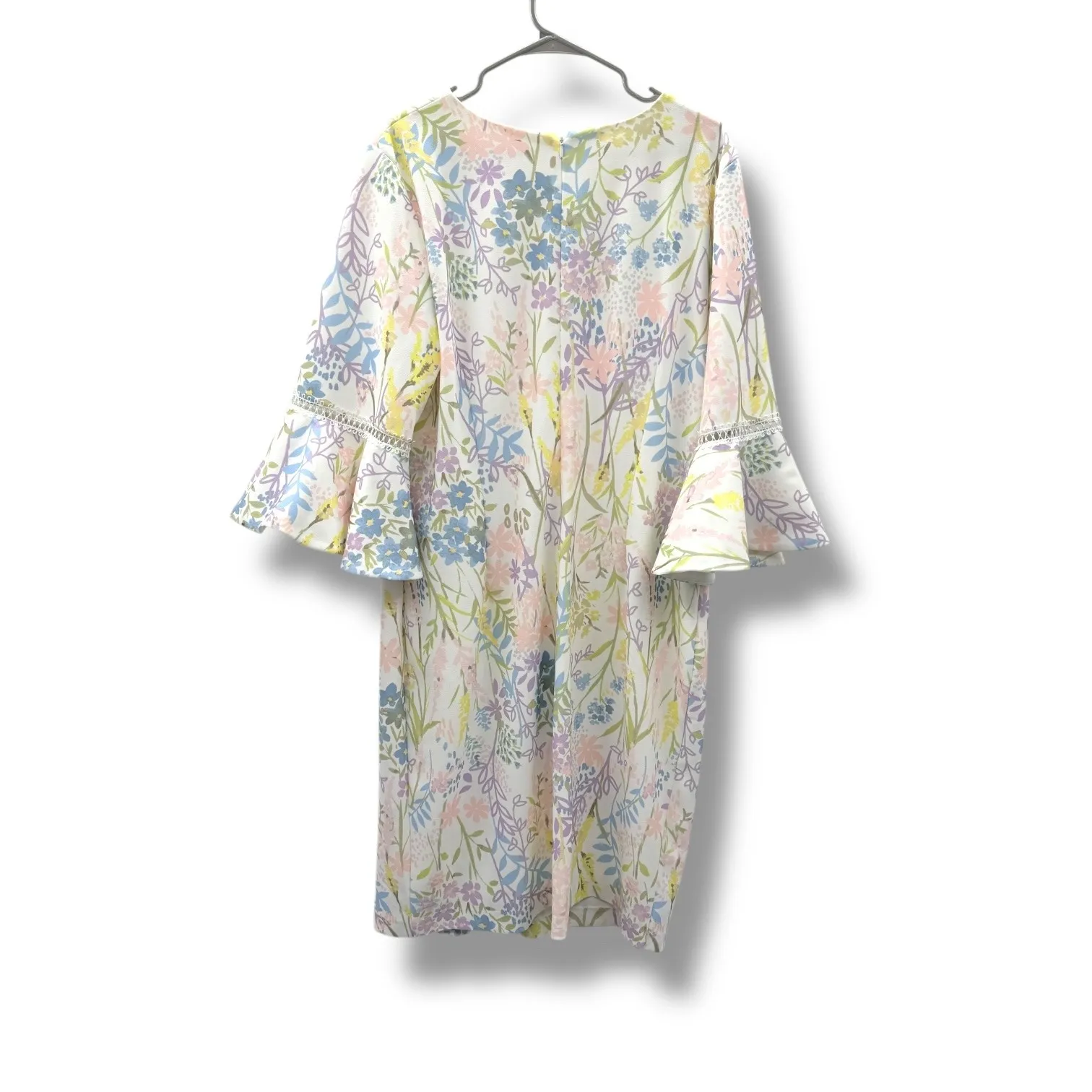 Calvin Klein Floral Bell Sleeve Dress Women's 18W Multicolor Knee Length - Image 3