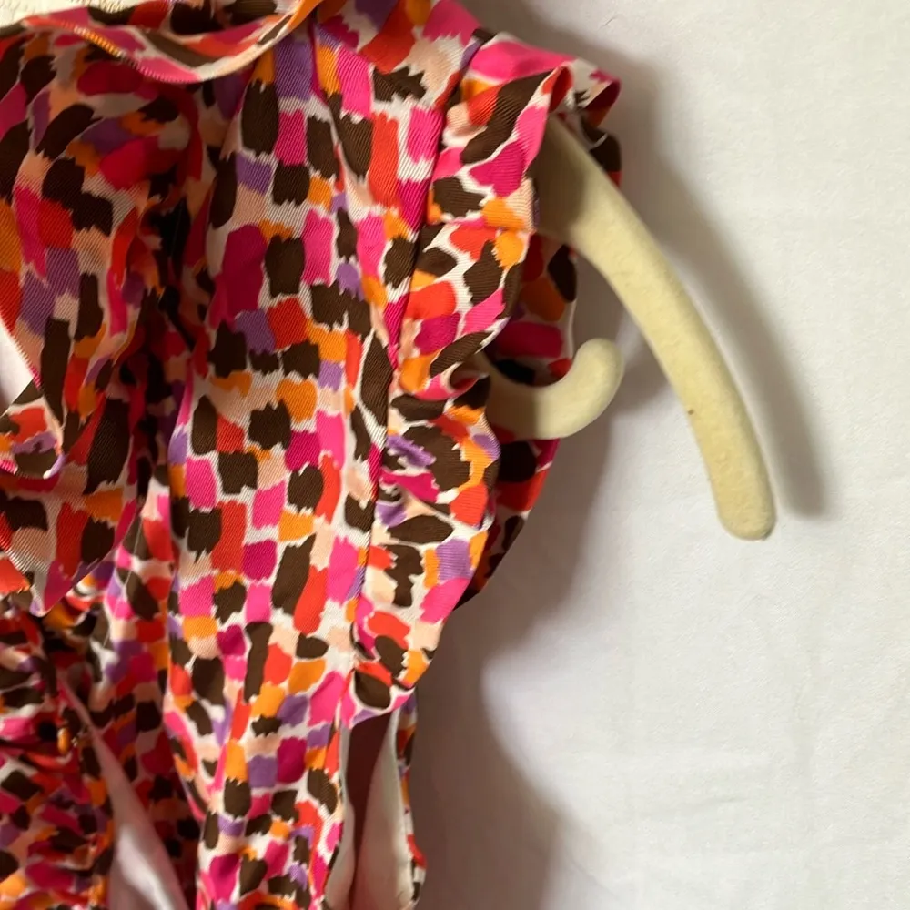 Kate Spade: Colorful Ruffle Wrap Dress- Midi- Silk- 4 - Image 6