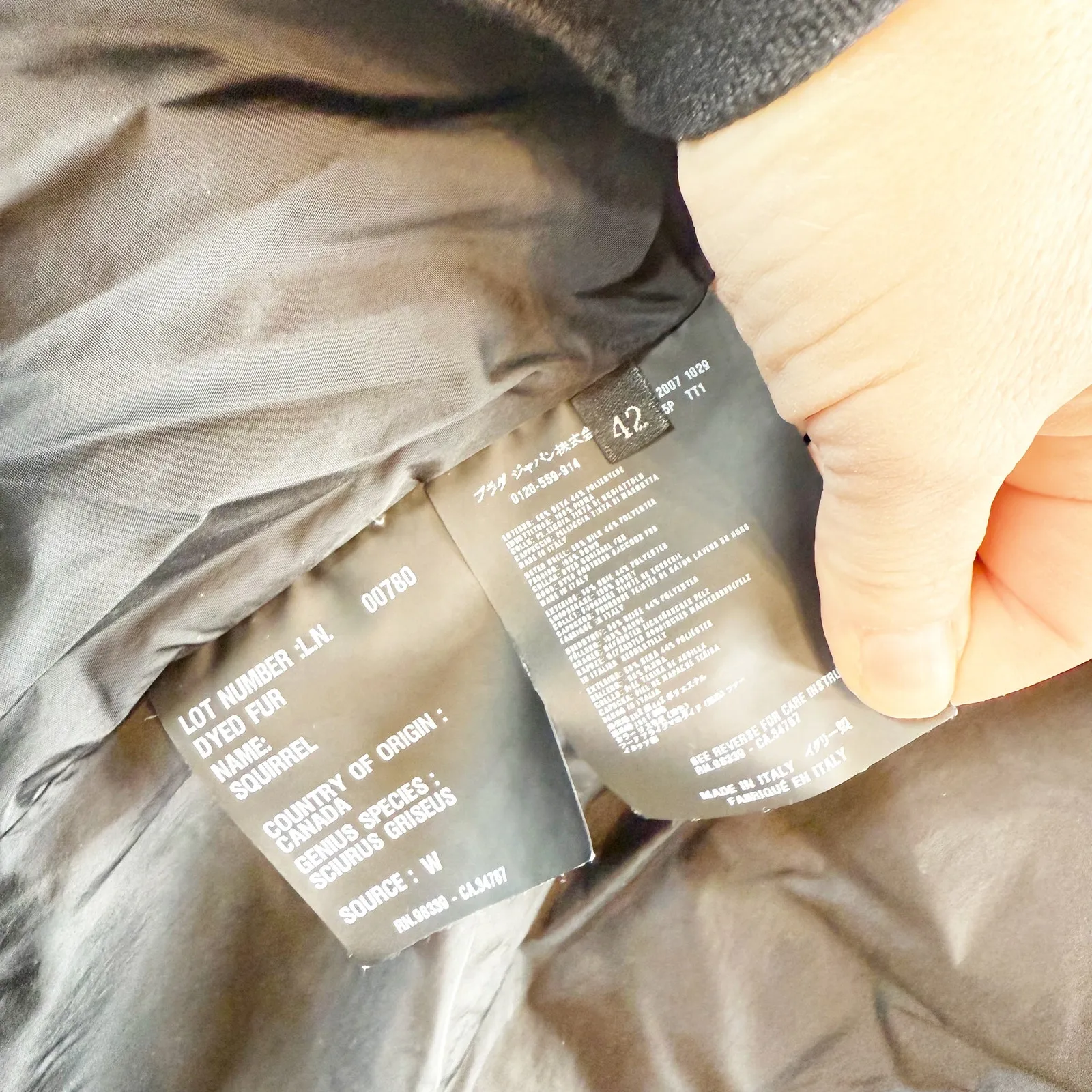 Prada Down Fur Trim Parka Puffer Coat Jacket Belted Black 42 / 12 - Image 4