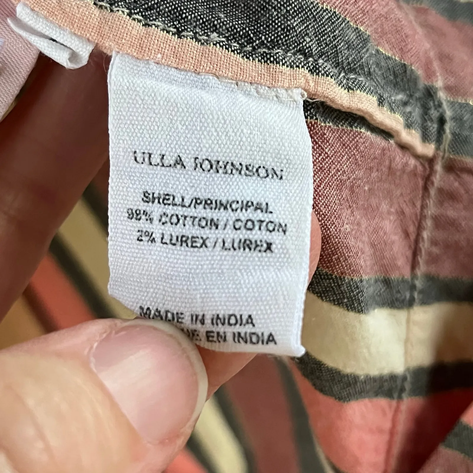 Ulla Johnson Women's Amba Pink Striped Cotton Top In Rosewood Size 6 - Image 7