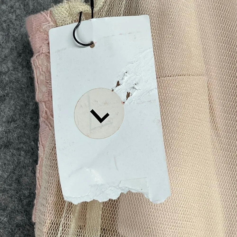 Soieblu Maxi Dress Womens L Pink Lace Front Slit Sheer Panel Feminine Romantic - Image 14