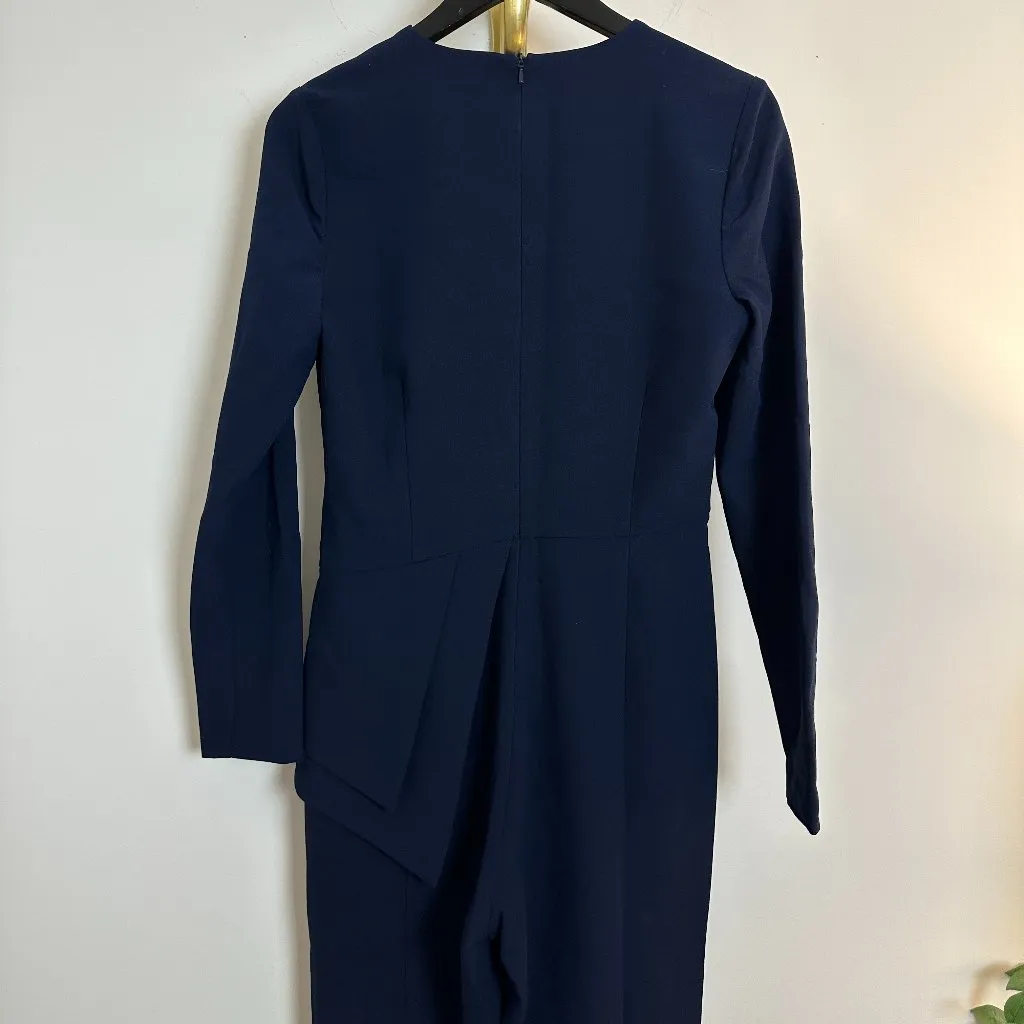 BLACK HALO Sinclair Skirted V-Neck Jumpsuit in Pacific Blue Size US 4 NWT - Image 6