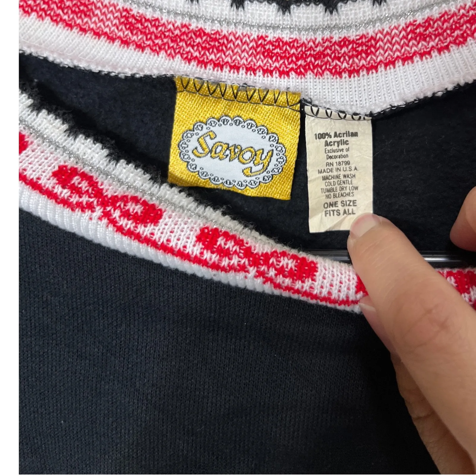 Vintage Savoy Christmas Dress One Size‎ Black Holiday Rocking Horse Bows Stars Size undefined - Image 8