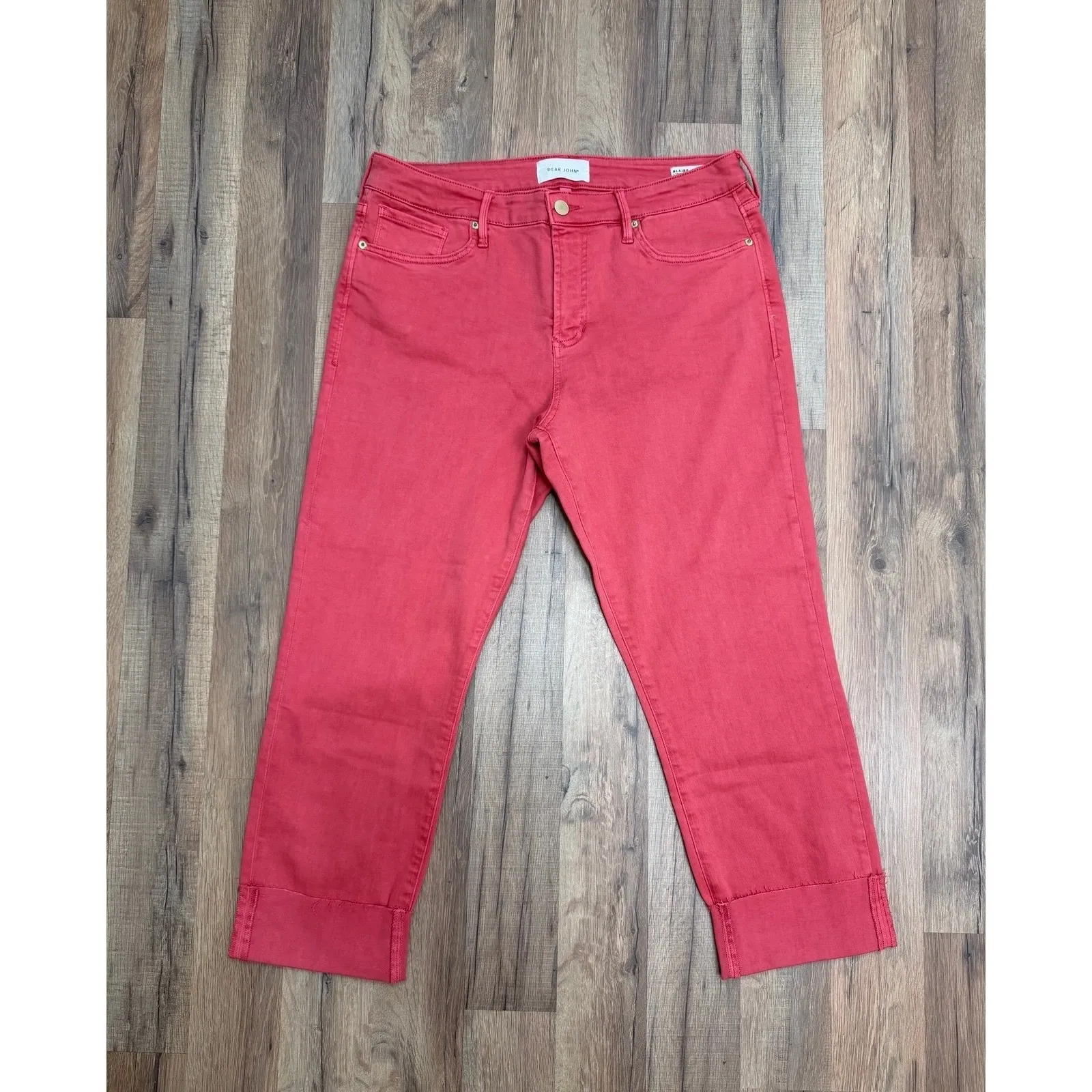 Dear John Blaire Straight High Rise Jeans Red Coral Size 32 Size undefined - Image 2