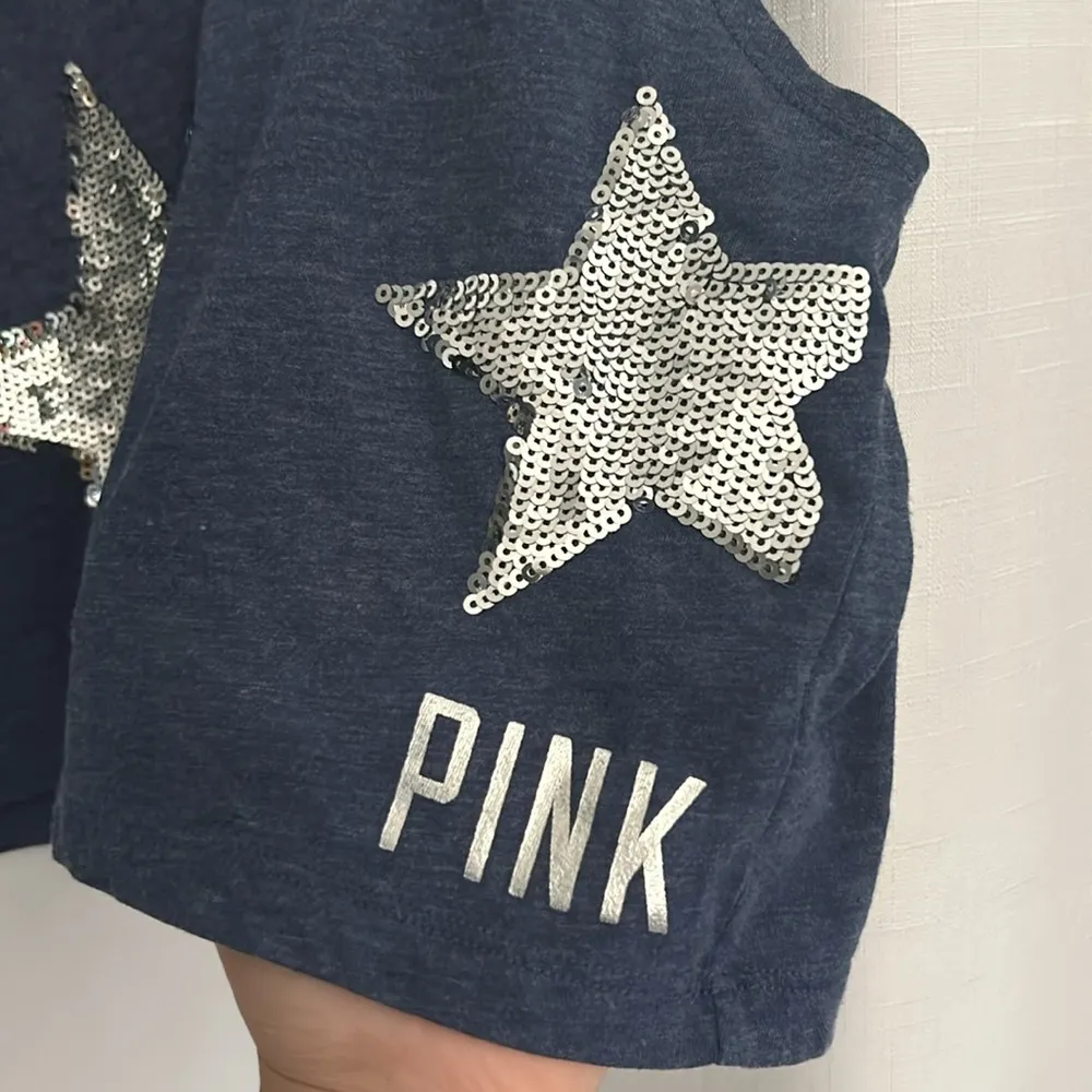 PINK Victoria’s Secret Sequin Stars Cropped Tank Large - Image 3