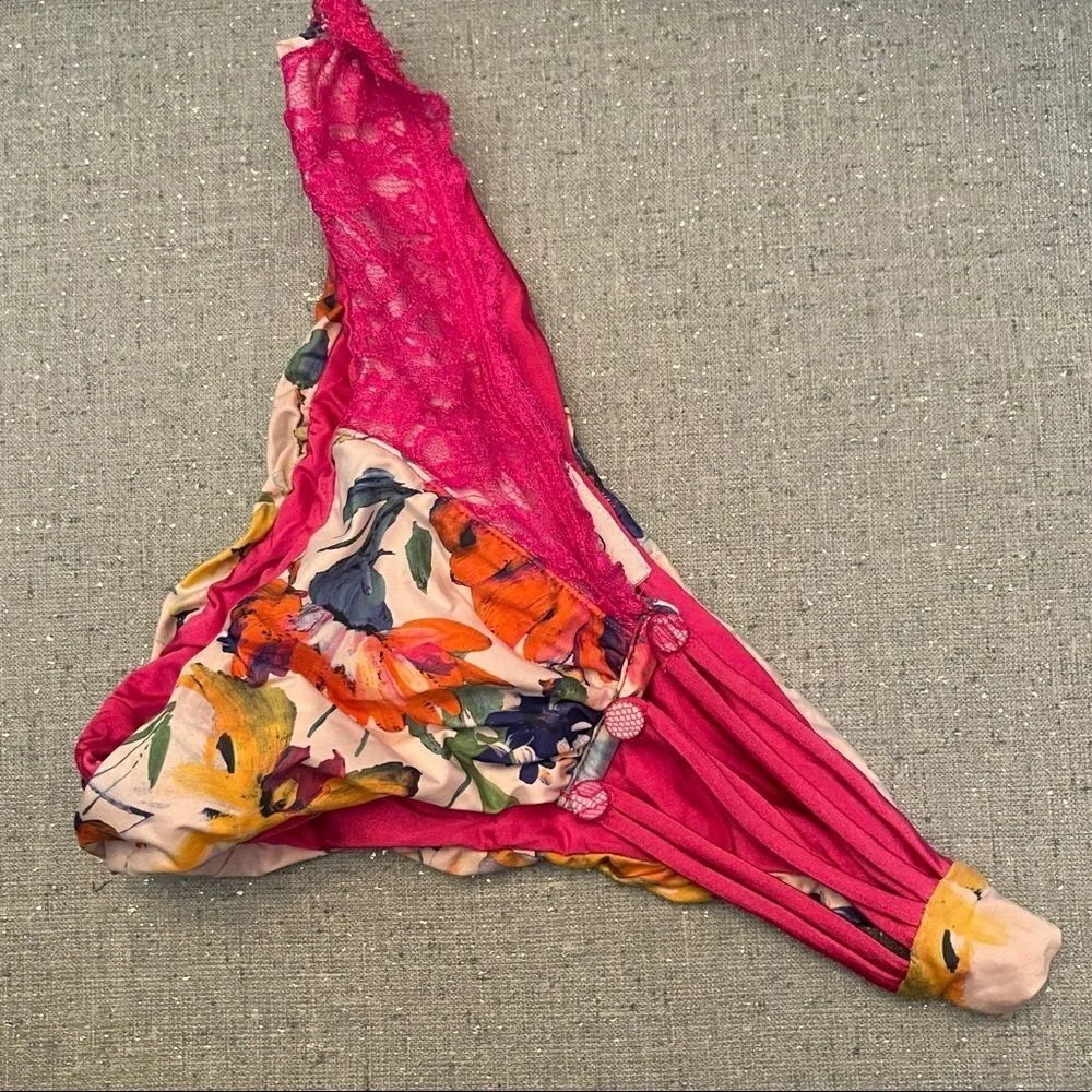 Beach Bunny Floral Paradise Bikini‎ Bottom Pink - Image 7