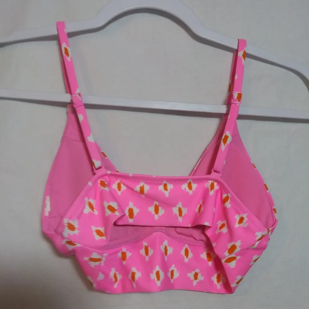 Aerie Pink Patterned Bikini Set High Waisted Cheeky Triangle Top Size Xs - Image 6