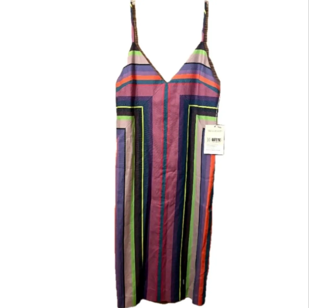 NWT Mara Hoffman Georgia Organic Cotton Midi Dress Rainbow Multi Size Medium - Image 5