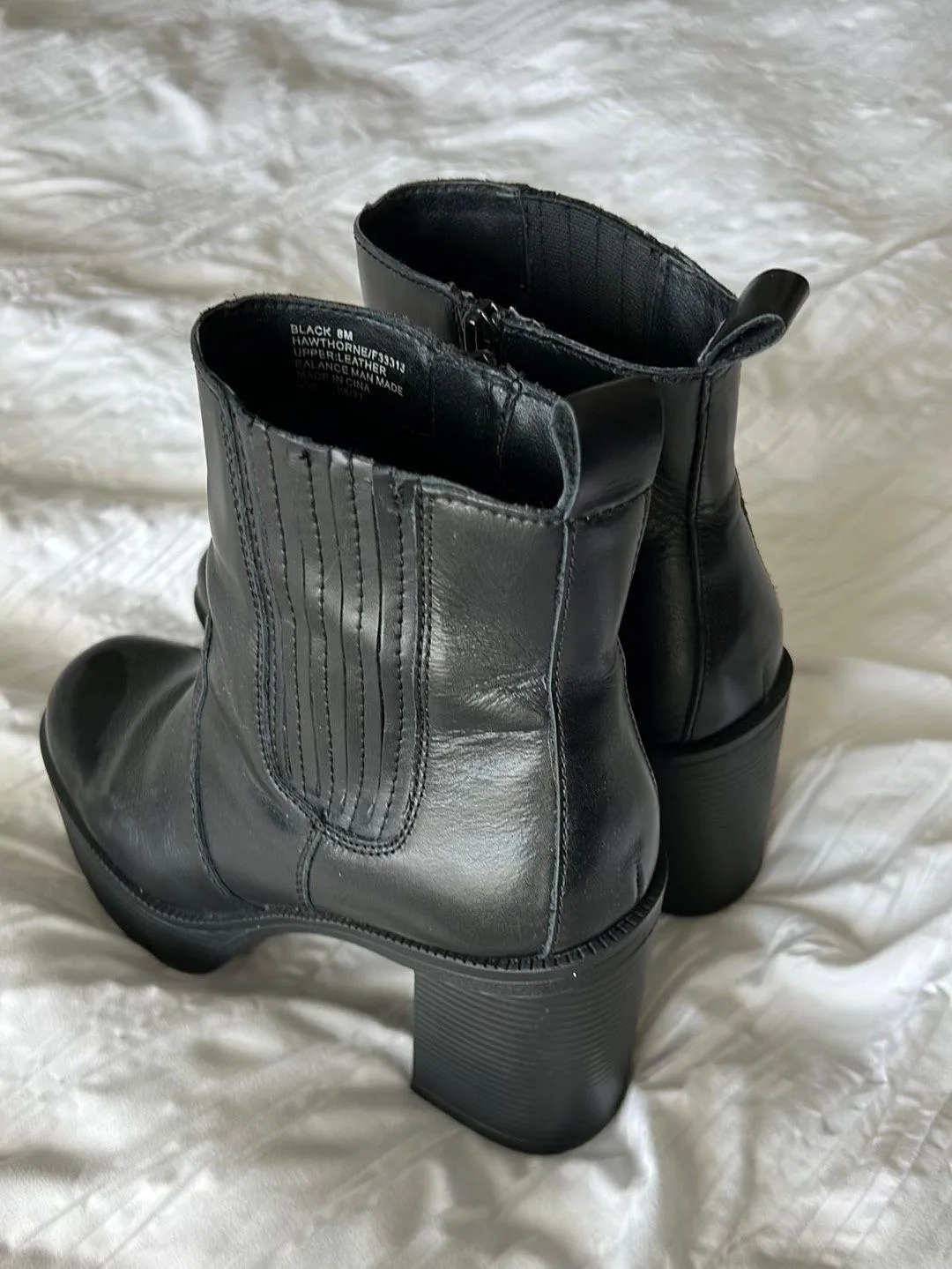 Black Heeled Booties Size 8 - Image 4
