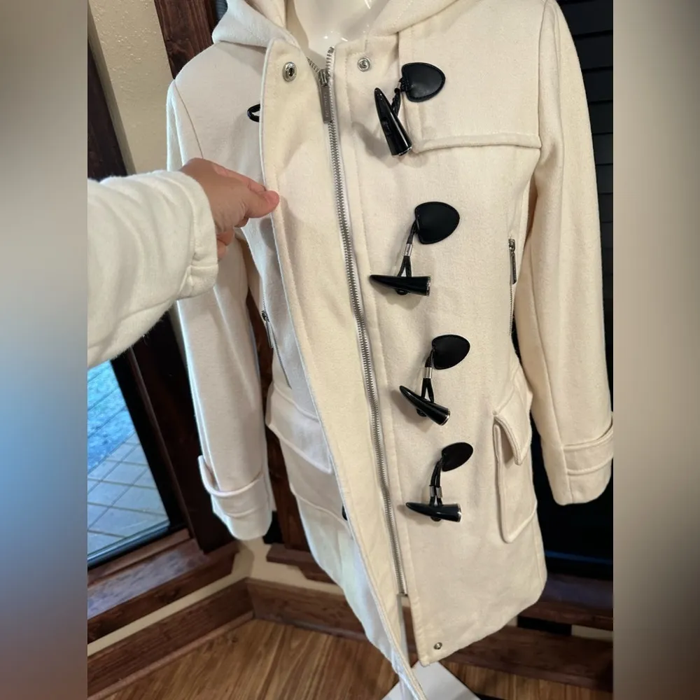 EUC MICHAEL KORS WOMENS COAT WITH HOOD AND BACK BELT MONTGOMERY STLE Sz Sp - Image 8