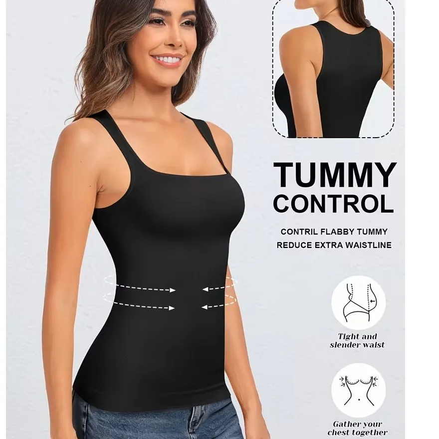 NWT ~ Set/3 Black Nude White Seamless Compression Tank Tops ~ Women's Size XL - Image 5