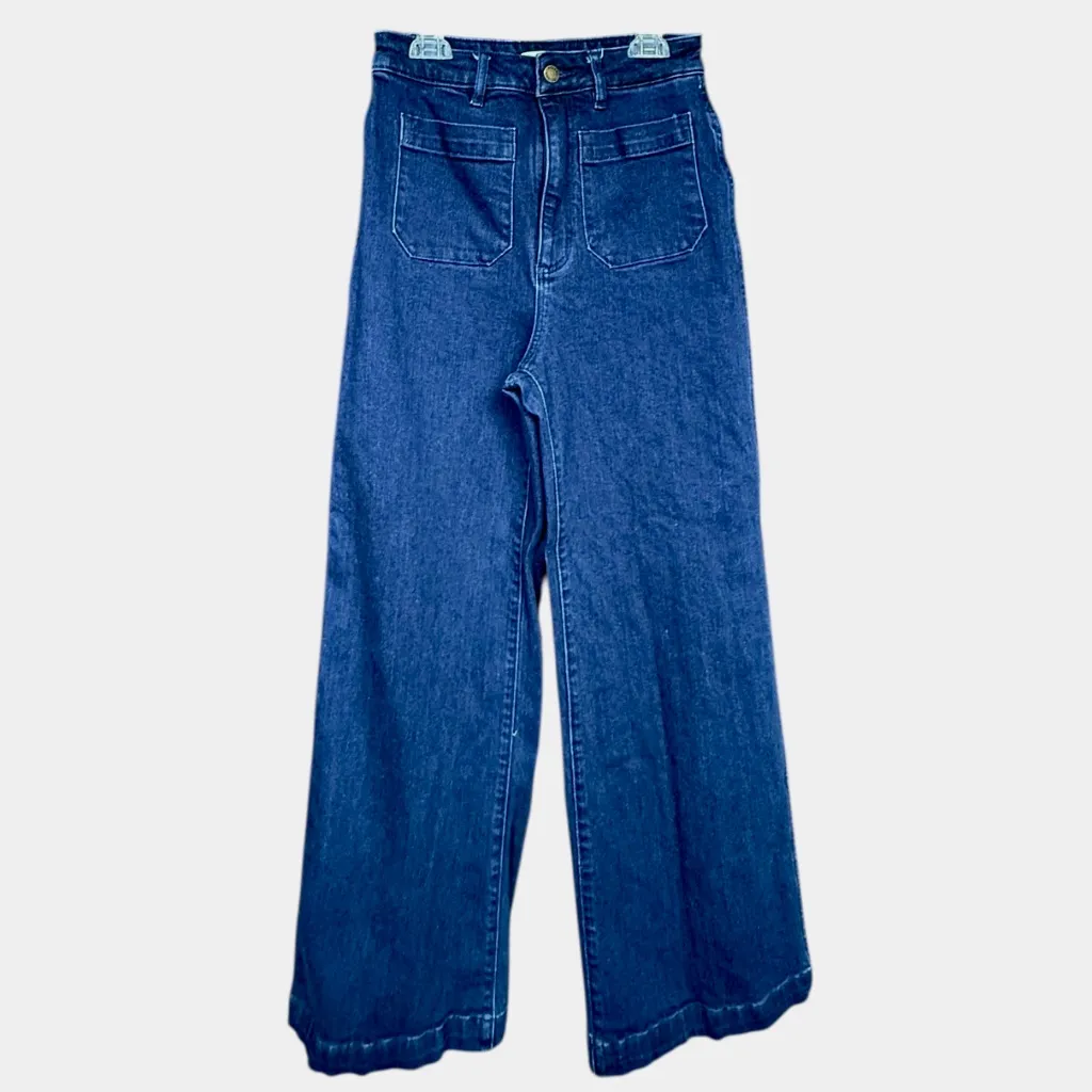 Rolla's Dark Stone High Rise Wide Leg Sailor Jeans Sz 27 Blue - Image 6