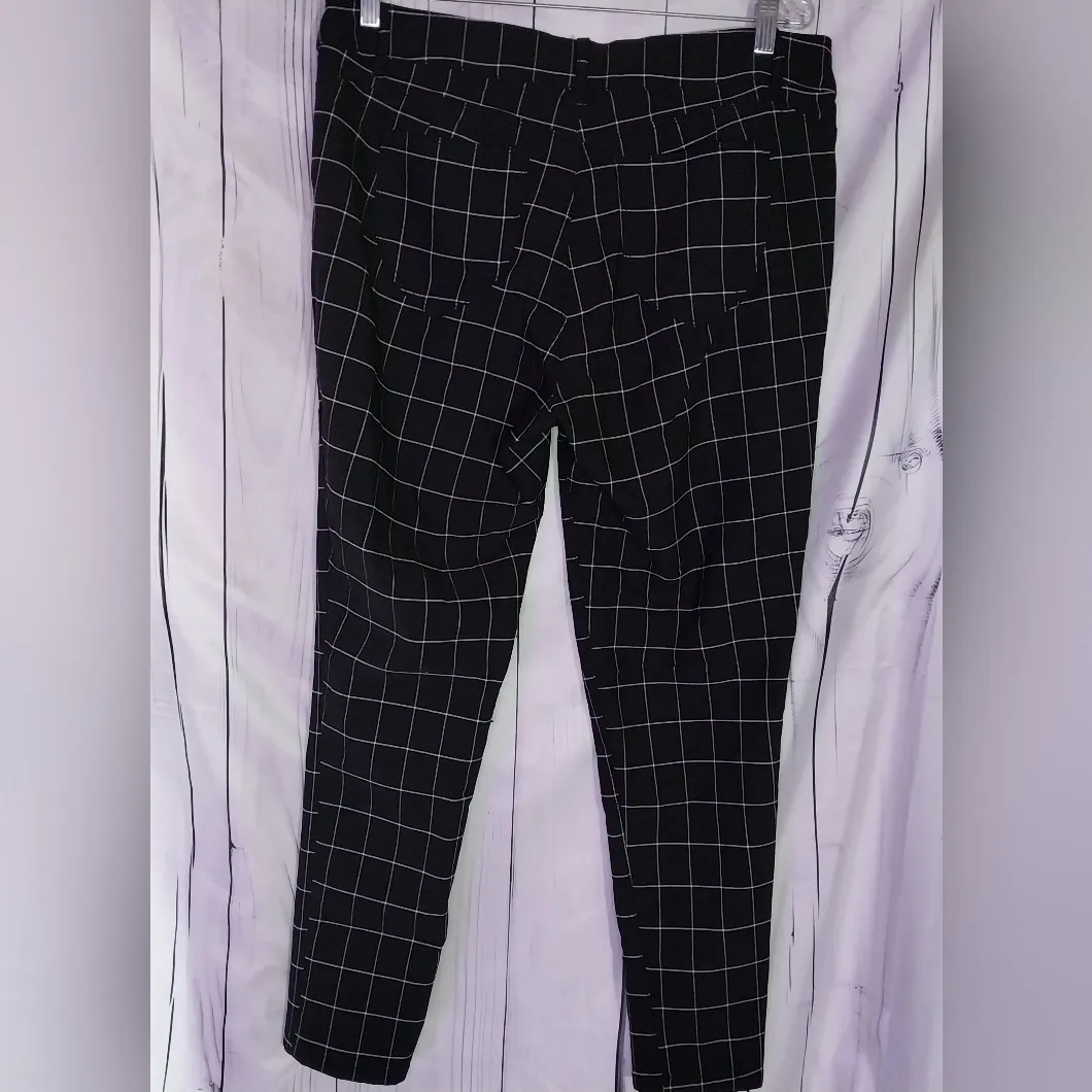 Sabrina Lauren Retro Grunge Black and White Checkered Ankle Pants Size 18W - Image 2