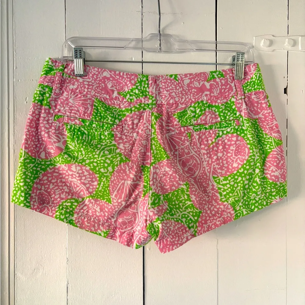 Lilly Pulitzer Walsh Shorts Limade Cheat Ya Green Pink Size 4 - Image 3