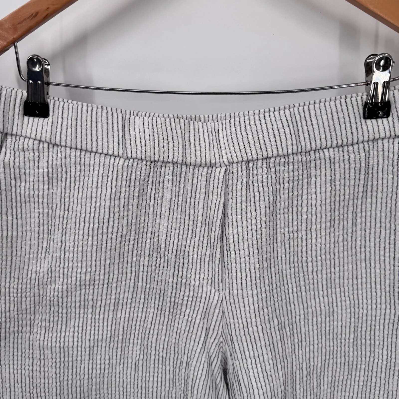 J. Jill Pull on Lounge Shorts Womens Medium White Blue Stripe Cotton NEW - Image 2