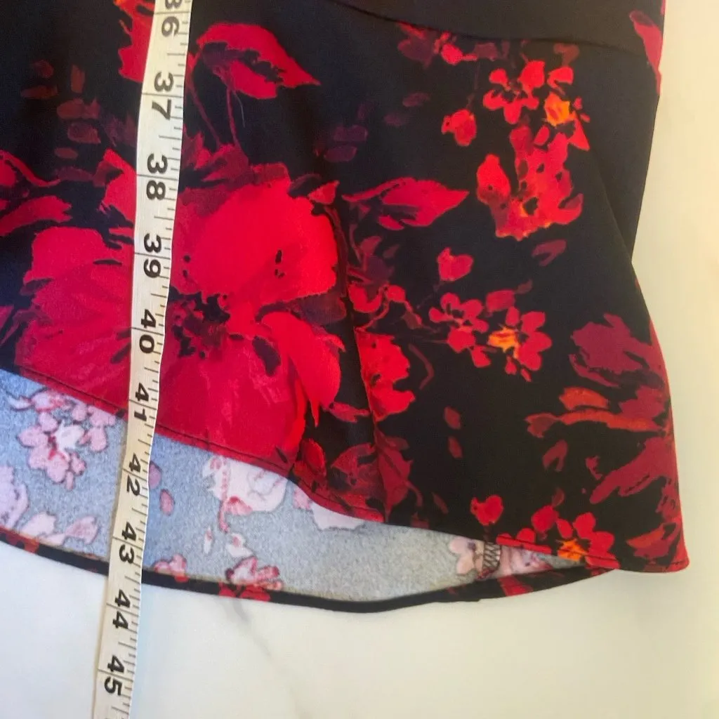 Adorne Dress Women’s 16 W Red Black Floral Side Tie Ruffle Party Holiday Wedding Size 16W - Image 12