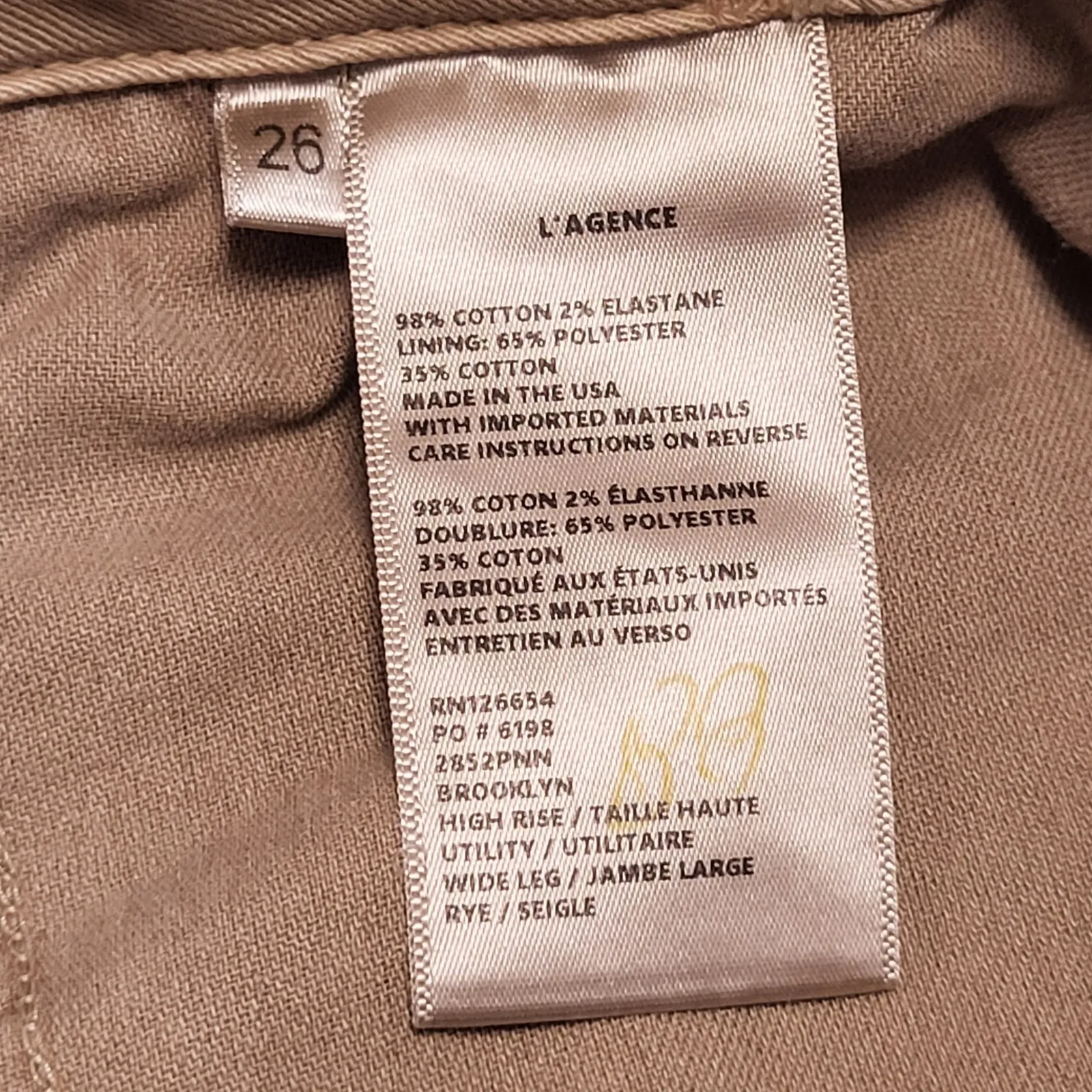 L'AGENCE Brooklyn High Rise Wide Leg Utility Cargo Pants Rye Size 26 Gorpcore - Image 7