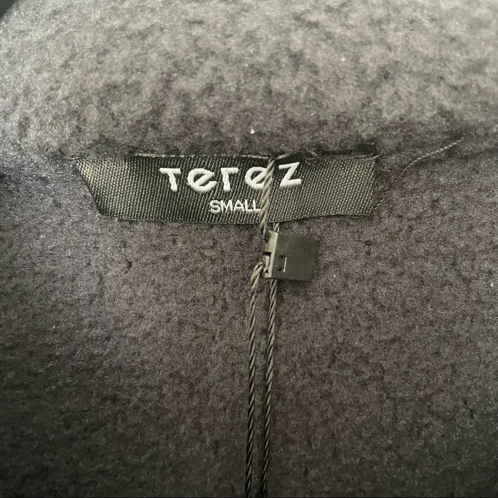 NWT Terez Oversized Black Fleece Plaid Metallic Multi Elastic Plaid Jacket Small - Image 4