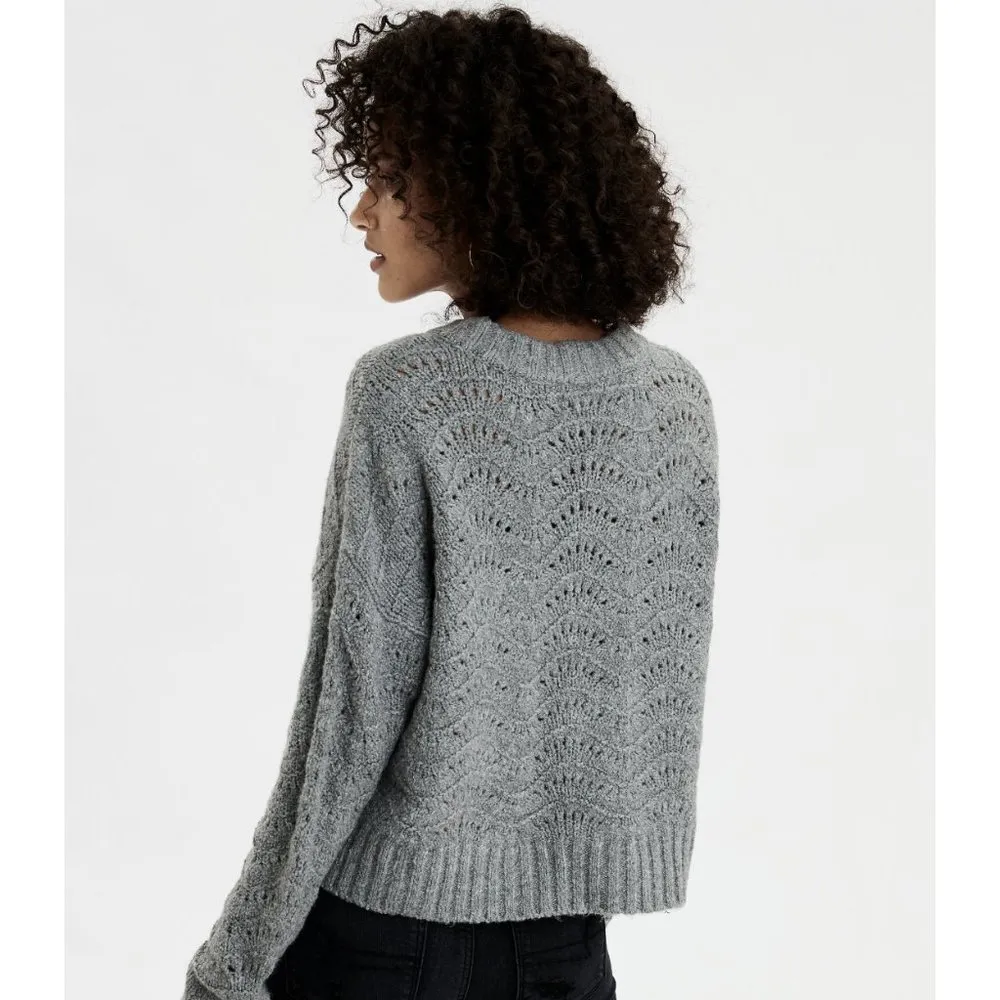 American Eagle Pointelle Crew Neck Sweater - Image 2