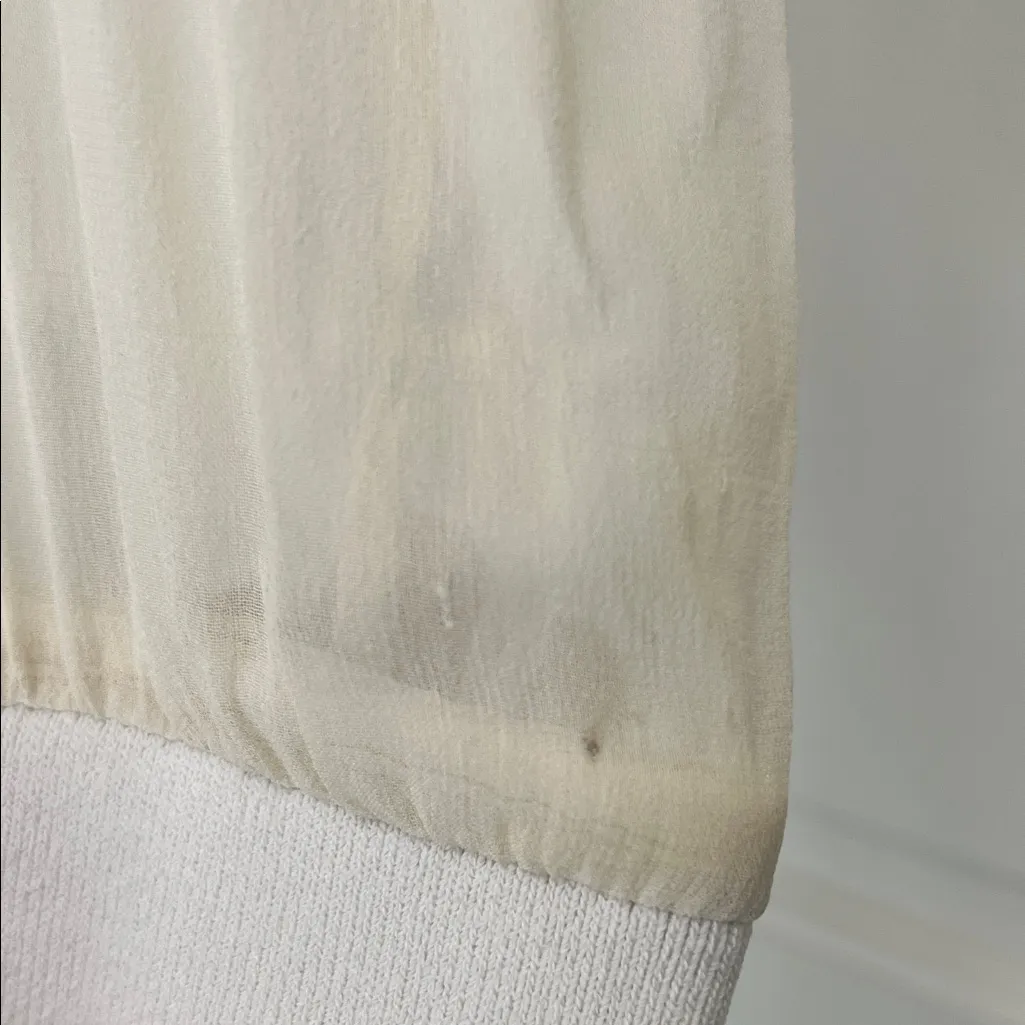 DKNY 100% Silk Sheer Organza Oversized Long Sleeve Blouse - Size Small - Image 11