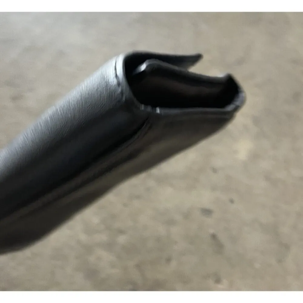 Coach Designer Black Gray Multi Pocket Flap Over Wallet Coin Zipper Pocket SZ 8” - Image 8