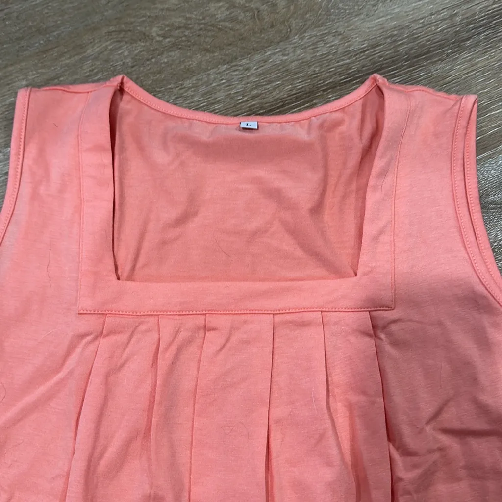 Coral Sleeveless square neck tank top Orange Size L - Image 2