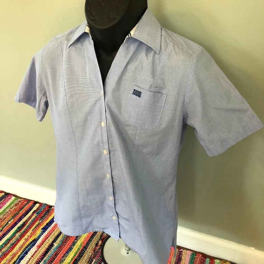 US Airways Uniform Button Up Shirt Logo Polo Small Blue Size 4 - Image 2