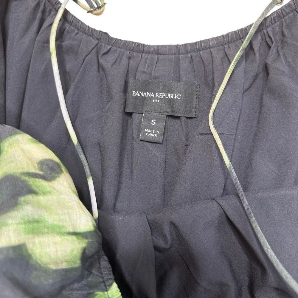 Banana Republic Organza Tie Waist Maxi Dress Green Small - Image 7