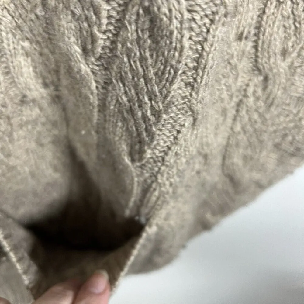 Bcbg Maxazria Oatmeal Brown Wool Blend Oversized Sweater Cardigan Vest Sz Medium - Image 7