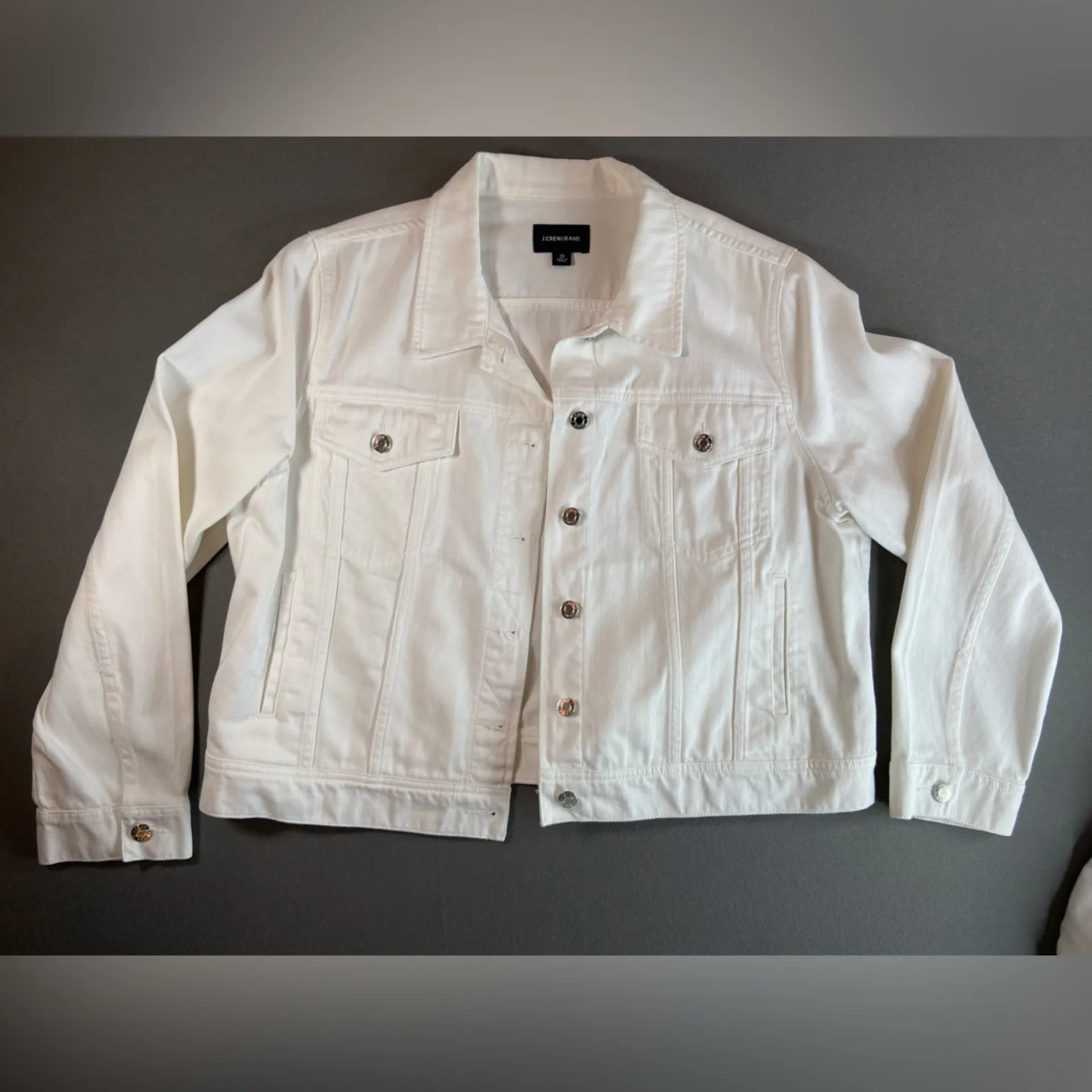 J Crew Jeans‎ women’s white Jean Jacket size 2X - Image 13