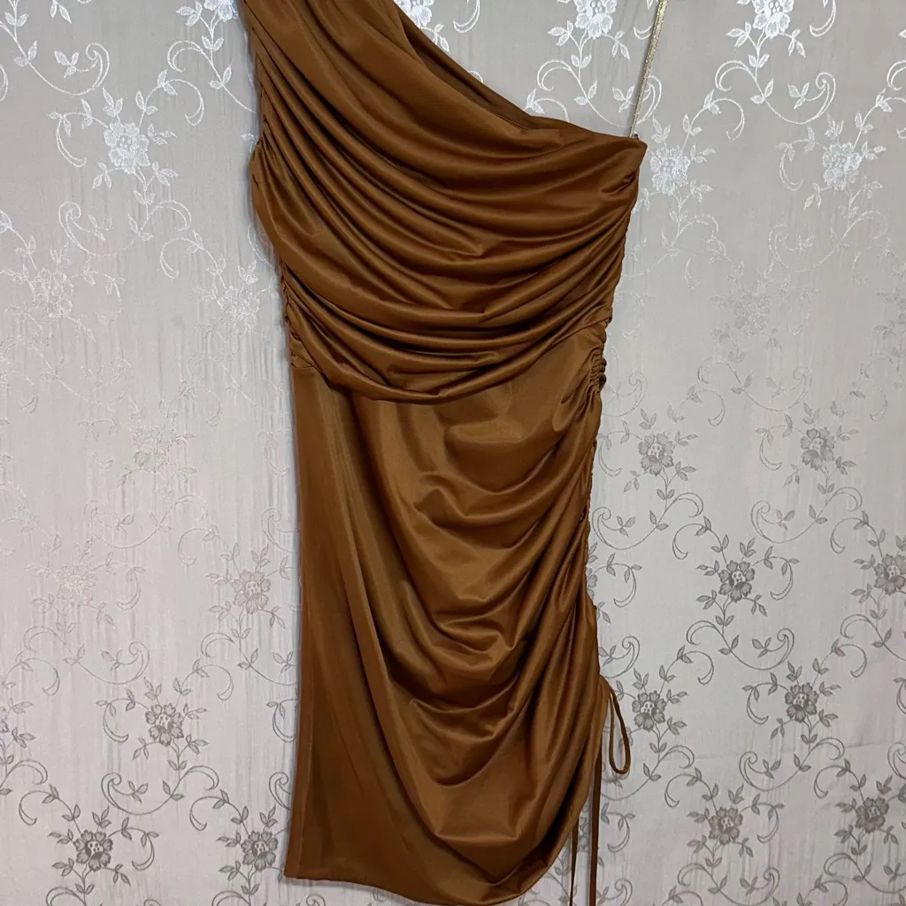 Michael Costello X REVOLVE Electra Dress Nude Tan Gold Medium - Image 7