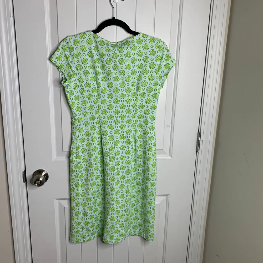J McLaughlin Green Floral Print catalina cloth Dress Summer Casual size small - Image 5