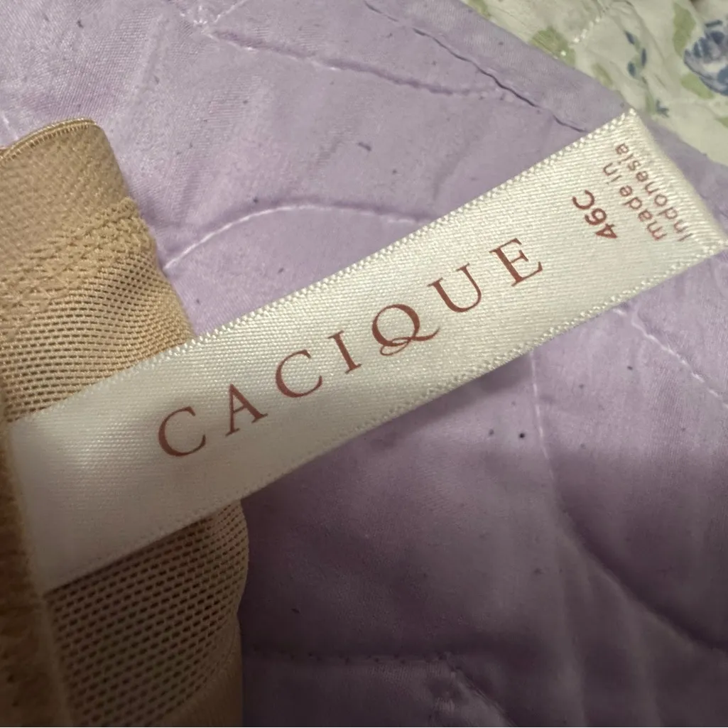 Cacique Sky Blue Lace Trim Bra - Image 2