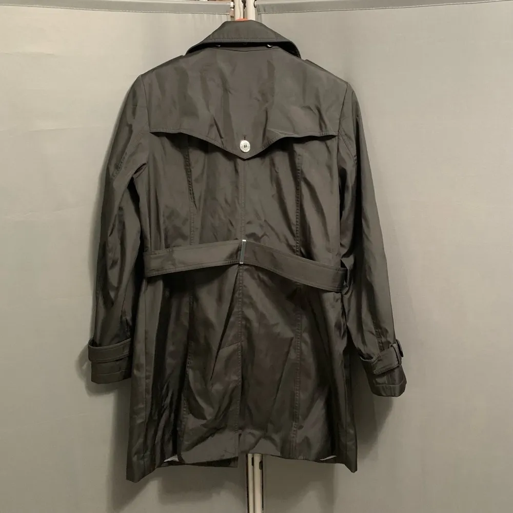 B02-Women's Calvin Klein Trench Coat, Size s Black - Image 8