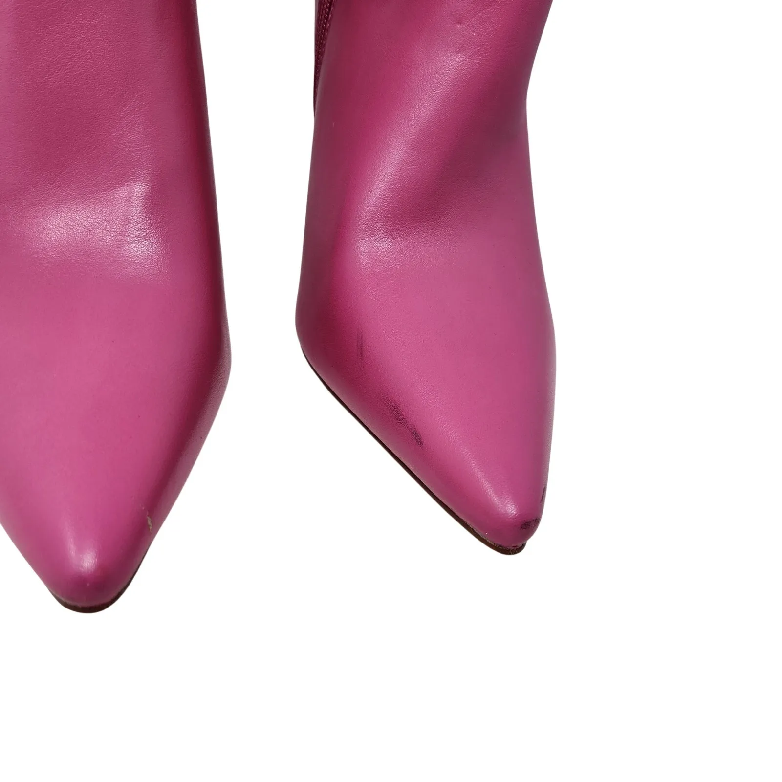 Sun Envy Pink Pleather Pointed Toe Stiletto High Heels Over The Knee Boots 8.5 - Image 4