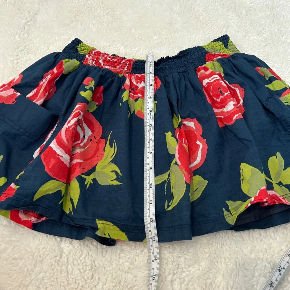 Abercrombie & Fitch Mini Skirt Y2k Floral Elastic Waist Skater Logo Layered Sz S - Image 6