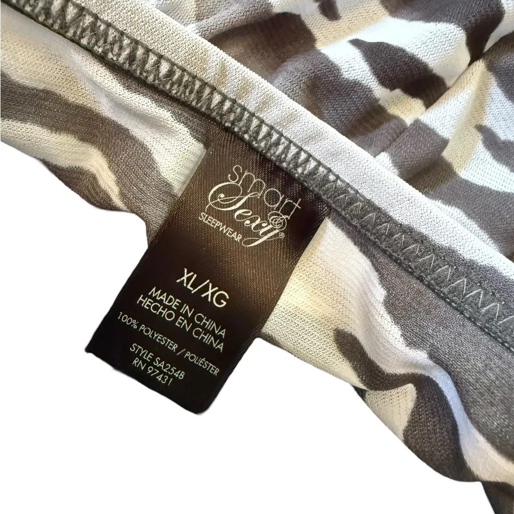 Smart & Sexy Black White Zebra Ruffle Sheer Lingerie Intimate Sexy Slip Dress - Image 4