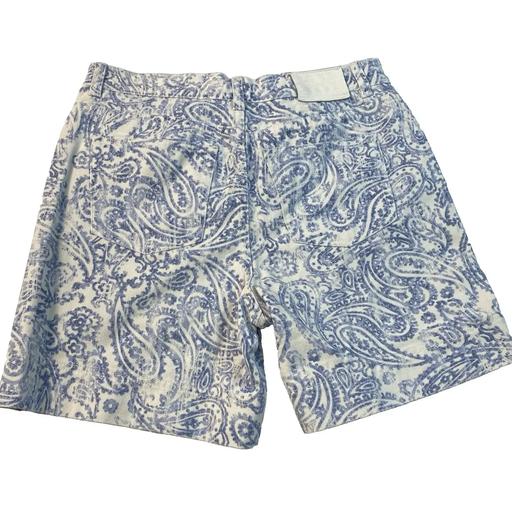 Lauren Jeans Co Women's Paisley Print Denim Jean Shorts Women's Size‎ 6 Preppy - Image 2