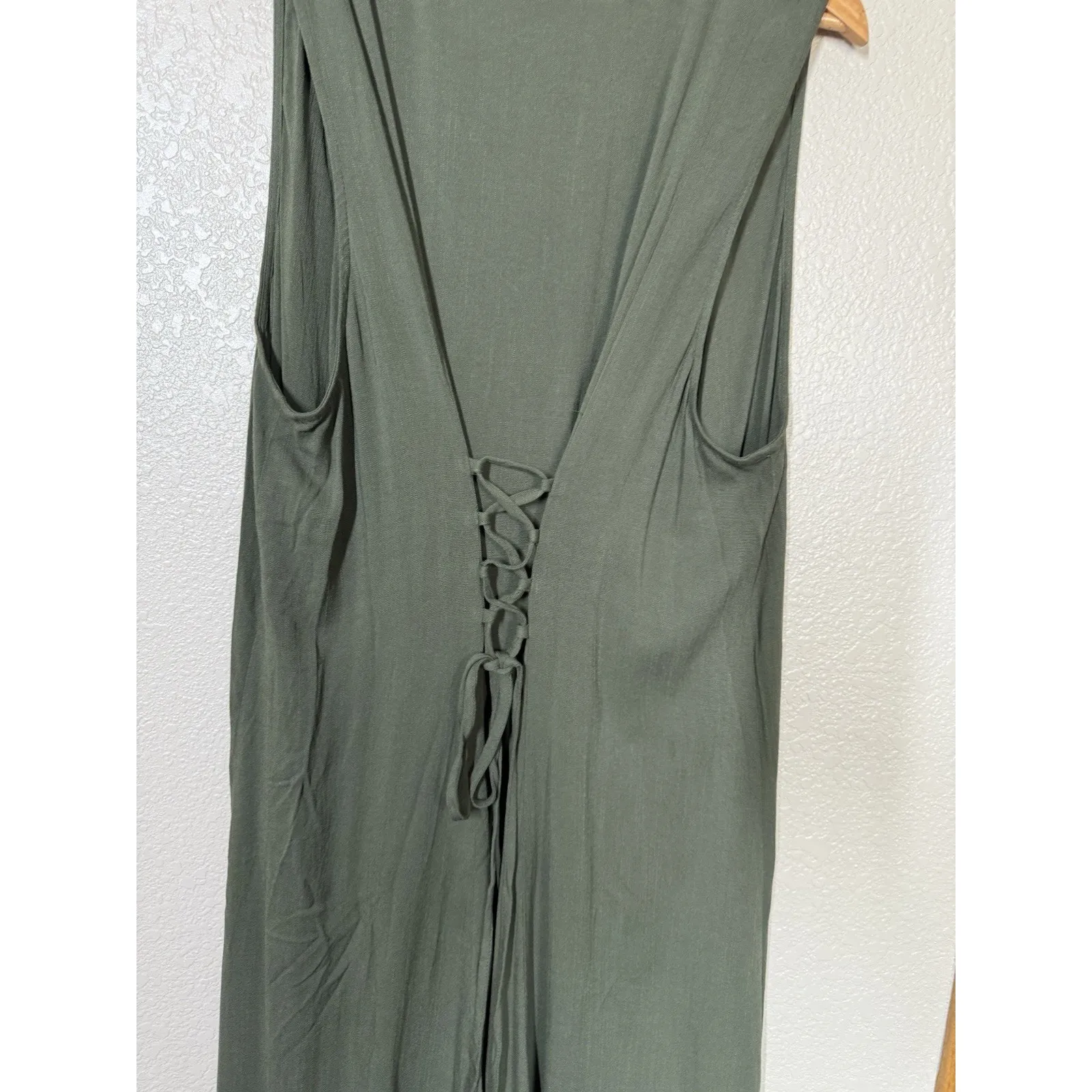 Torrid Button Front Maxi Dress With Corset Back Size 4 4X Olive - Image 4