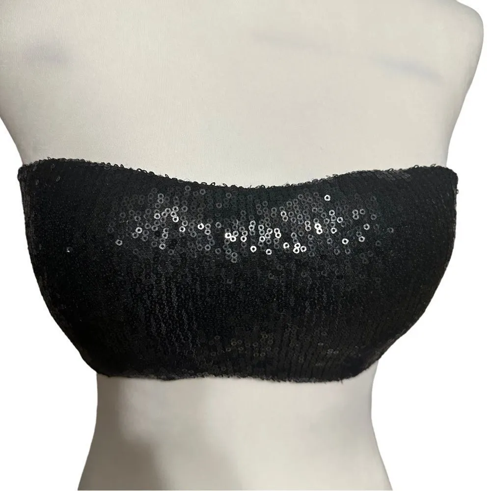 NWT Sexy Festive Sequin Black Halter Top - Image 9