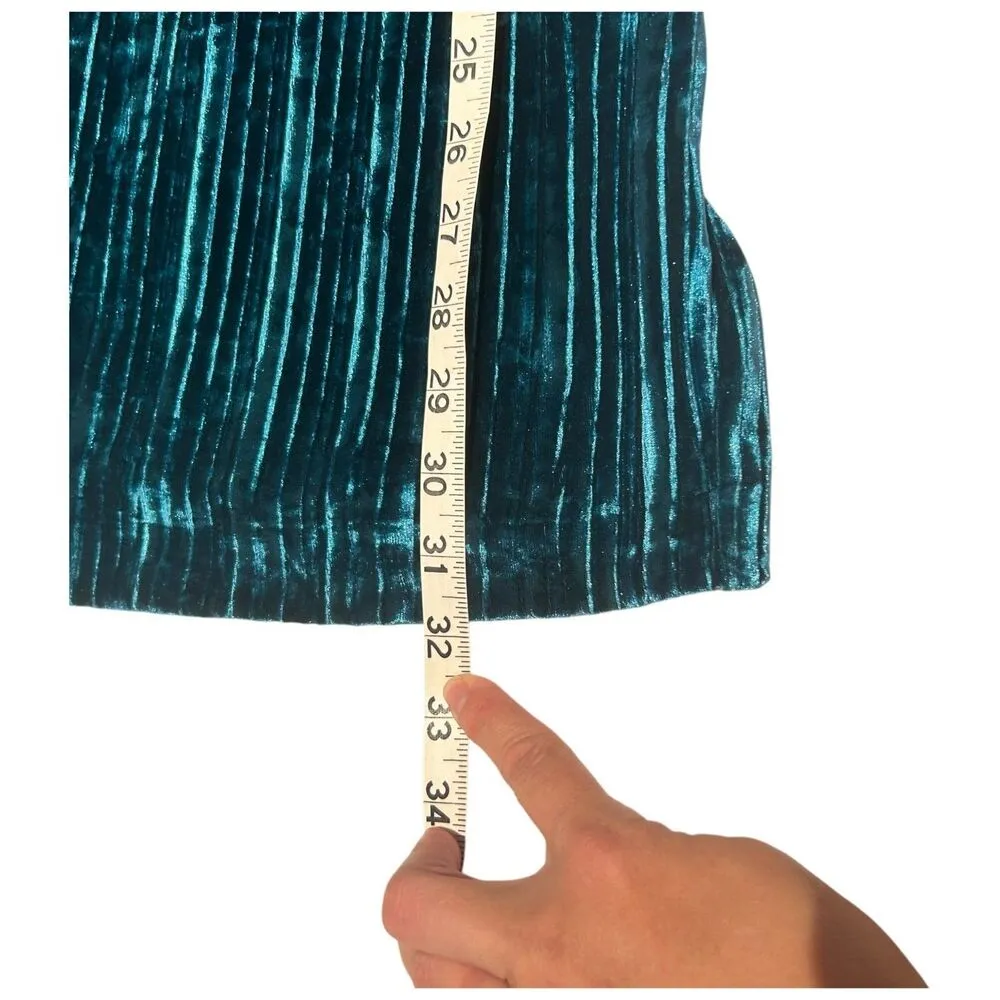 New Revolve NBD Abriel Mini Dress Velvet Teal Blue Green Size M Halter - Image 13