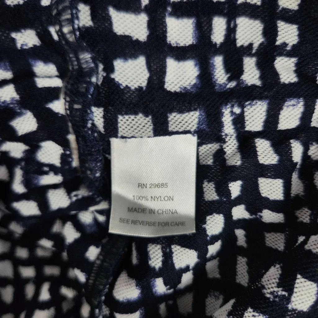 Pendleton Womens Blouse Top 3/4 Sleeve Blue Check Ruched Size L Large - Image 6