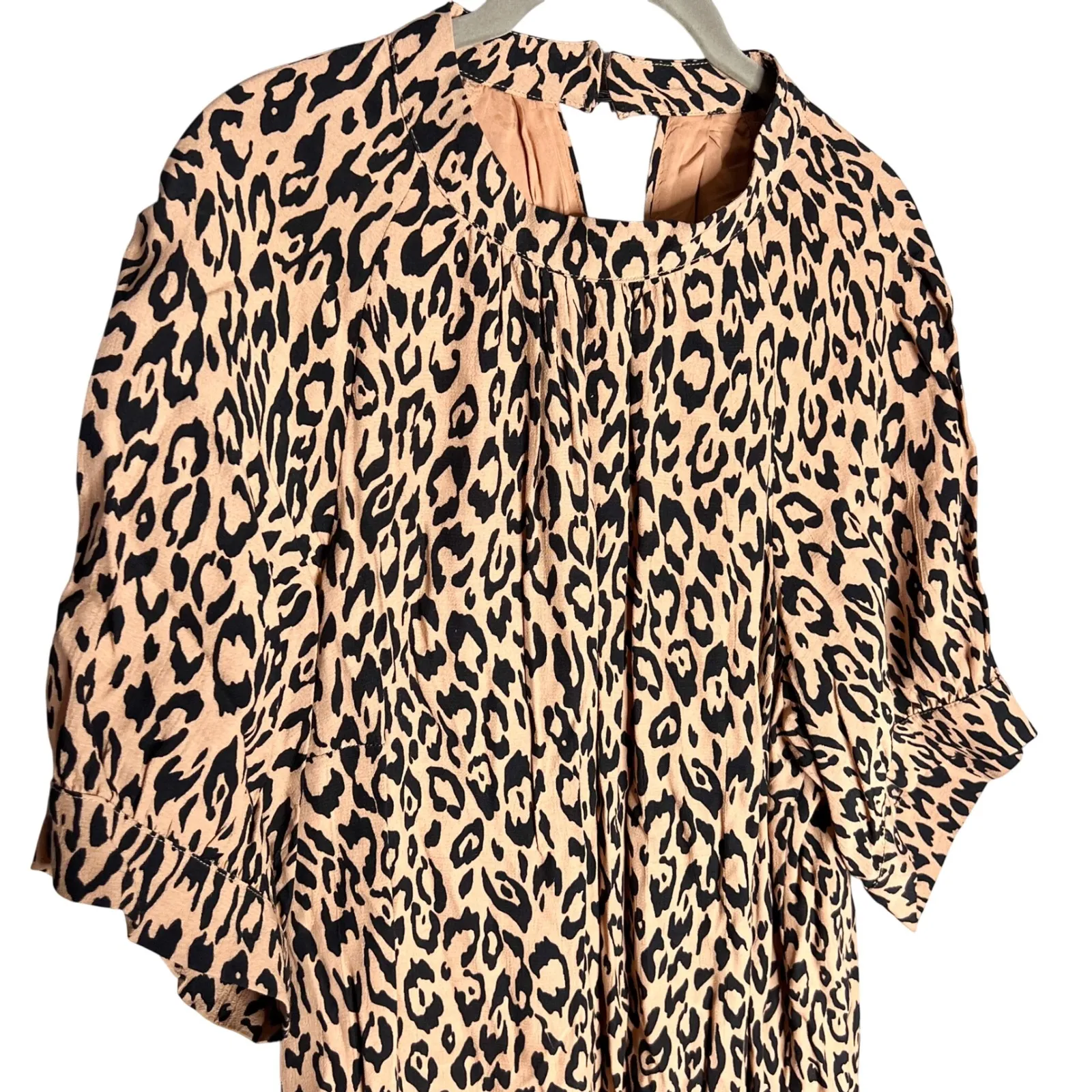 Anthropologie Mackenzie Mock Neck Tunic Dress Cheetah Size 1X Midi - Image 7