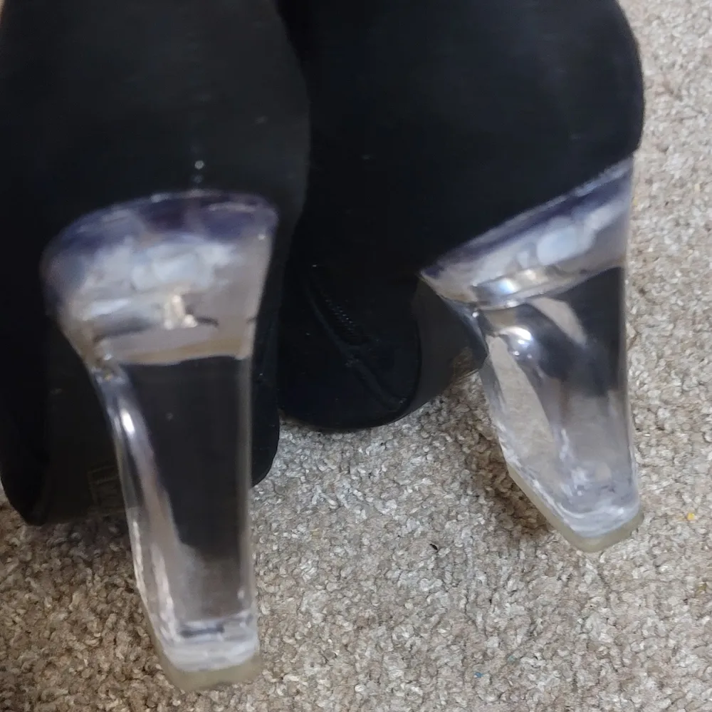 Jacobies Black Janet Point Toe Clear Heel Booties 6 - Image 8