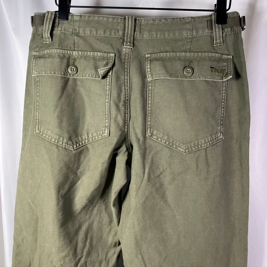 TNA Aritzia Olive Green Utility‎ Pants Women's Size 4 Casual Straight Leg - Image 8