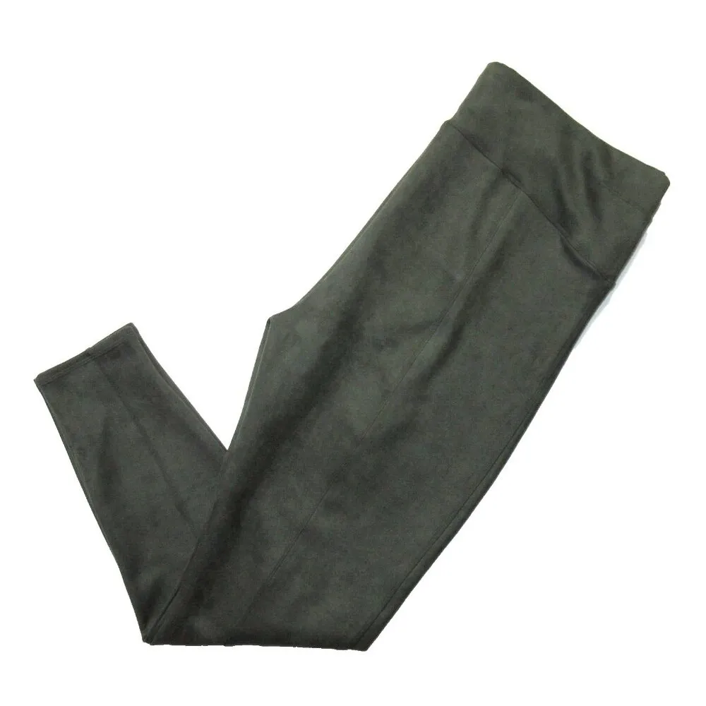 NWT SPANX 20322T Faux Suede Leggings in Olive Seamed Pull-on Pants 3X Tall - Image 5
