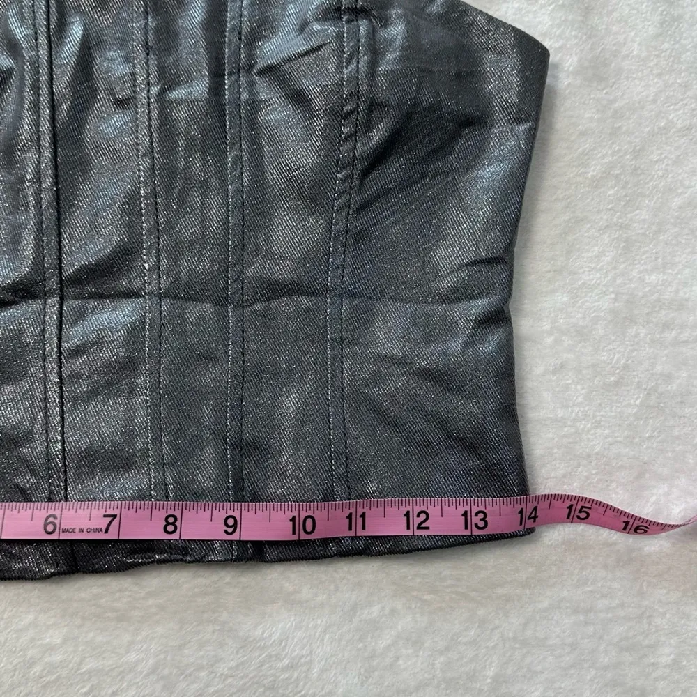 PrettyLittleThing Gray Corset  Bustier Sleeveless Simmering Crop Top - Image 5