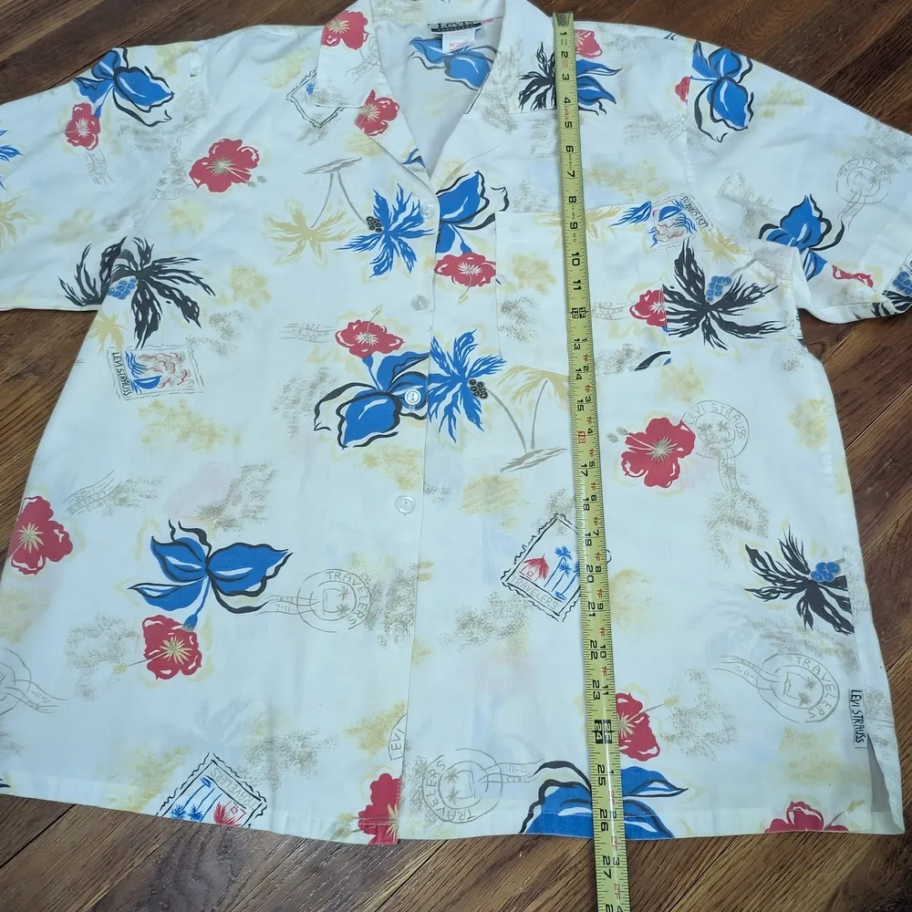 Vintage Levi's Travelers Tropical Print Shirt Medium Made In The USA - Image 7